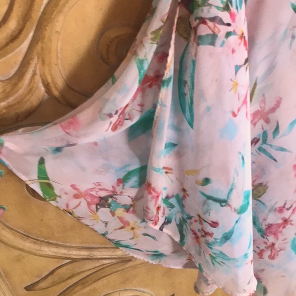 Bisou Bisou Chiffon Floral Dress Light Pink - Picture 6 of 12